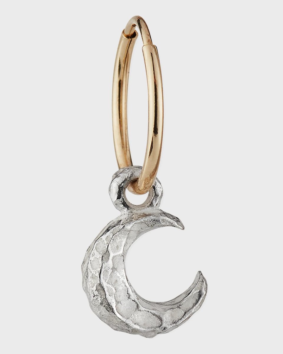 Tiny Lotus Crescent Earring, Single